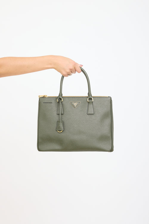 Prada Green Saffiano Leather Galleria Bag