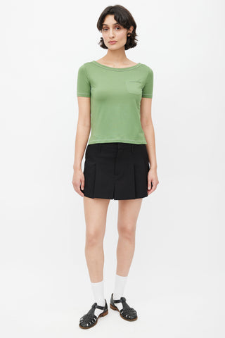 Prada Green Silk T-Shirt