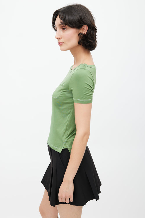 Prada Green Silk T-Shirt