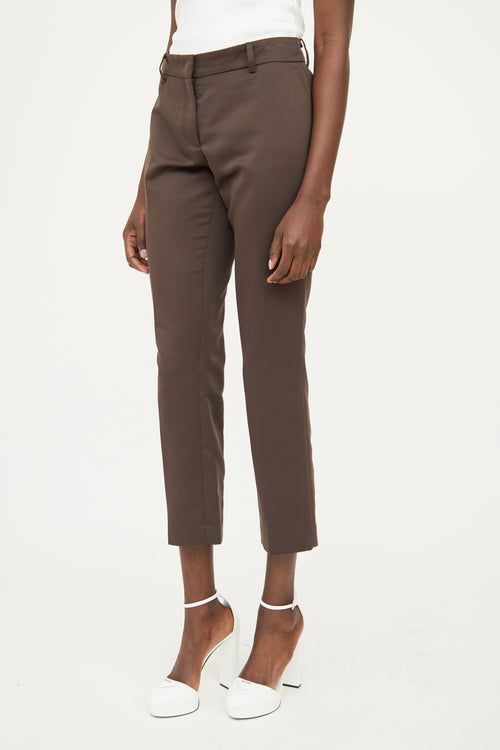 Green Cropped Trouser Prada