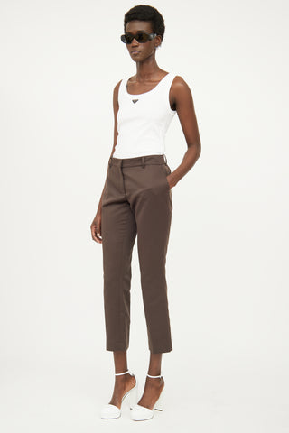 Green Cropped Trouser Prada