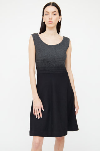 Black 
Grey Wool Dress Prada