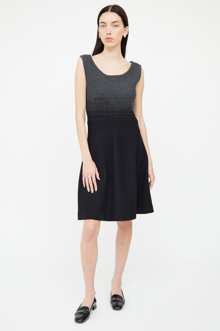 Black 
Grey Wool Dress Prada