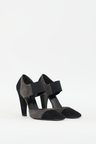 Prada Grey 
Black Suede D
Orsay Pump