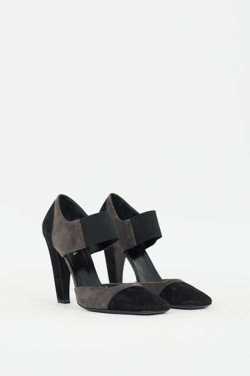 Prada Grey 
Black Suede D
Orsay Pump