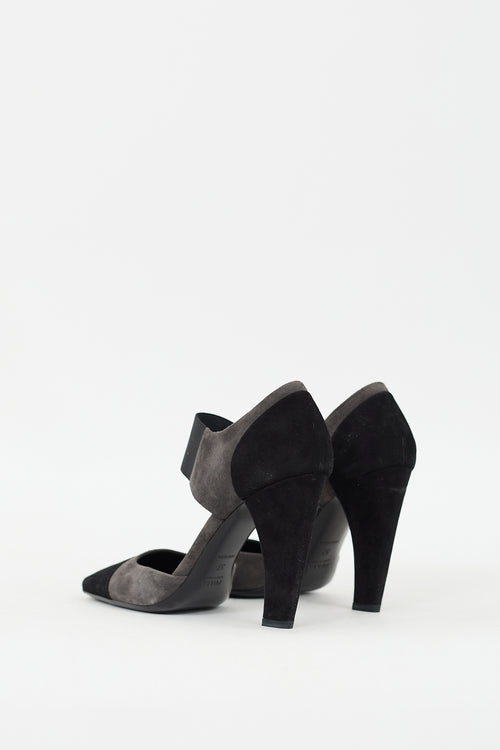 Prada Grey 
Black Suede D
Orsay Pump