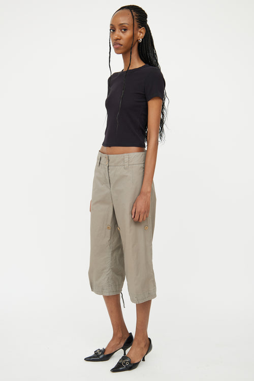 Prada Beige Convertible Cropped Pant