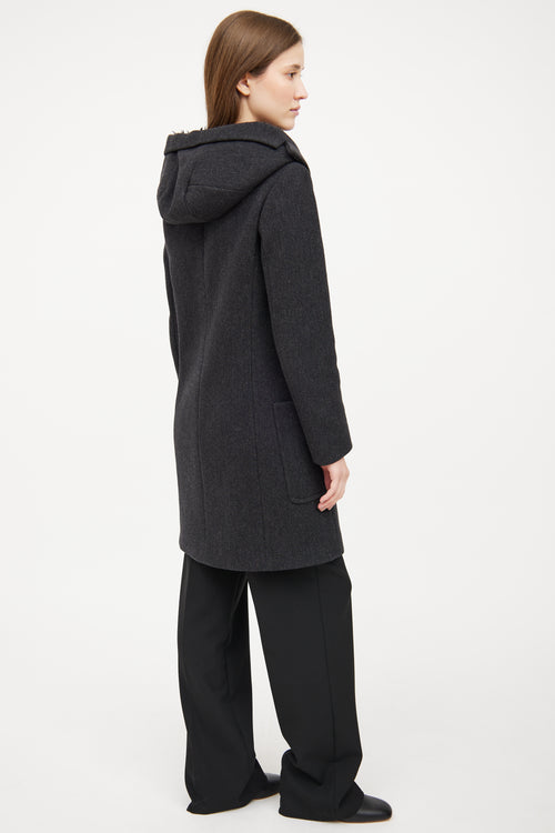 Prada Grey Wool Long Sleeve Coat