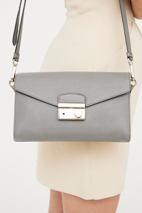 Prada Grey Saffiano Sound Bag