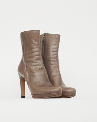 Leather Platform Ankle Boot