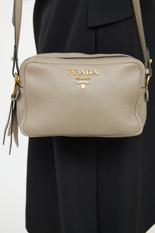 Prada Grey Double Zip Camera Bag