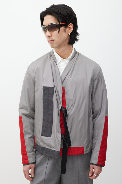 Prada Grey 
Red Nylon Jacket