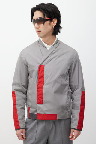 Prada Grey 
Red Nylon Jacket