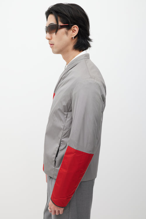 Prada Grey 
Red Nylon Jacket