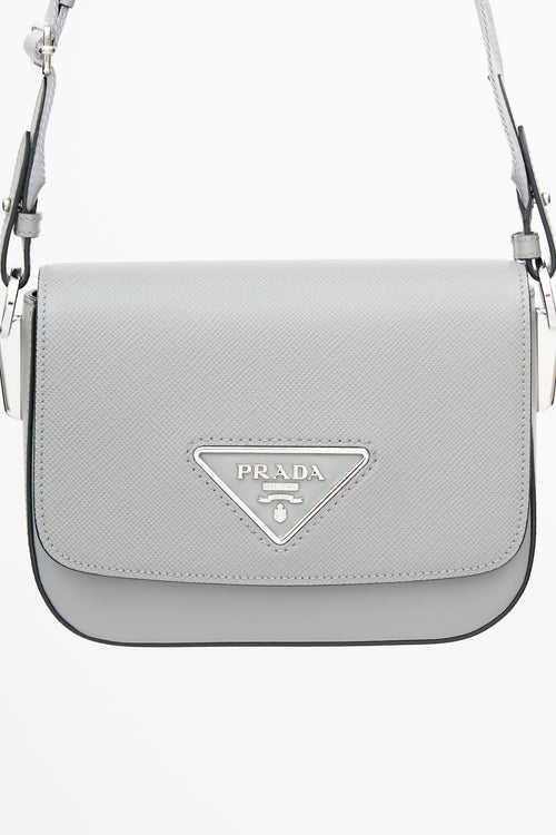 Prada Grey Saffiano Identity Bag