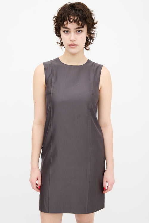 Prada Grey Sleeveless Shift Dress