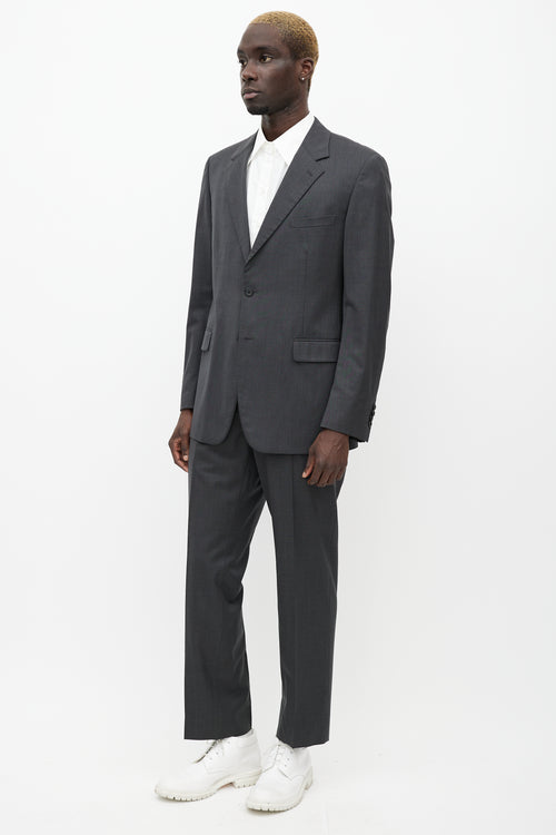 Prada Grey Wool Pant Suit