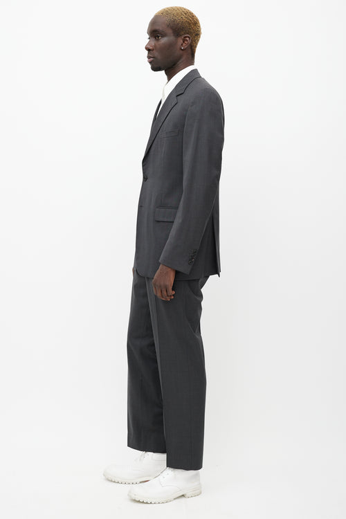 Prada Grey Wool Pant Suit