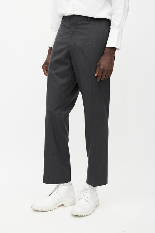 Prada Grey Wool Pant Suit