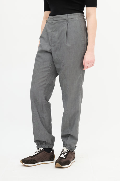 Prada Grey Wool Techno Poplin Travel Trouser