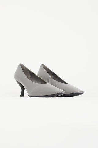 Prada Grey Leather Pump