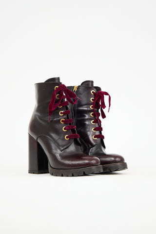 Prada Lace Up Ankle Boot