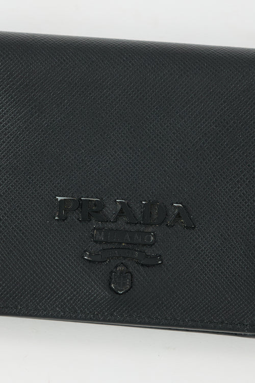 Prada Saffiano Leather Logo Wallet