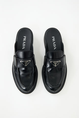 Prada Leather Logo Mule