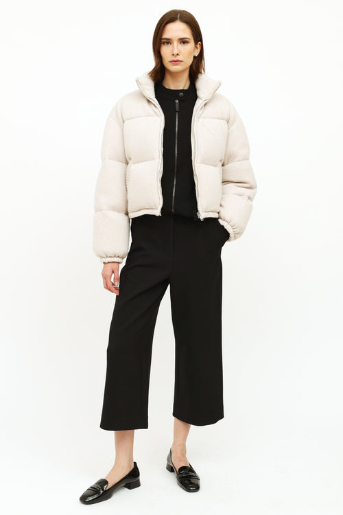 Prada Cream Wool 
Cashmere Puffer Jacket