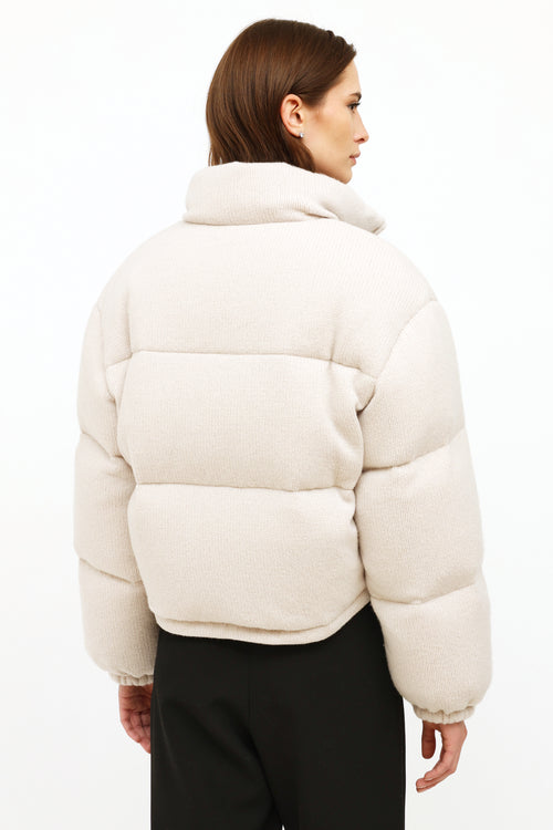 Prada Cream Wool 
Cashmere Puffer Jacket