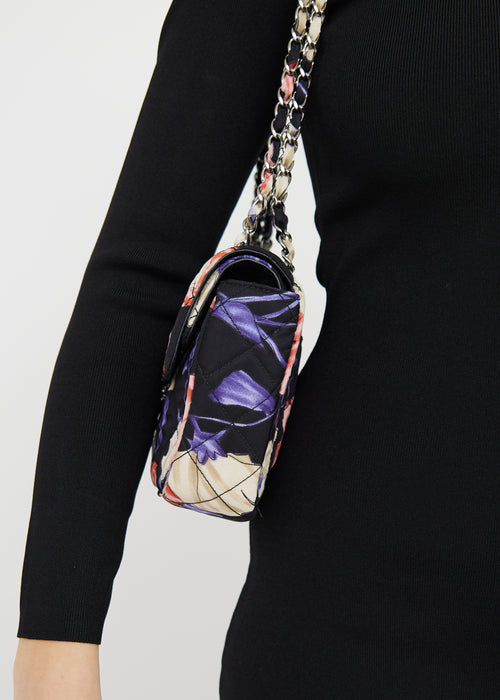 Prada Black Floral Nylon Shoulder