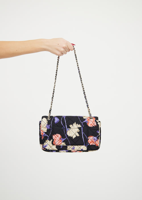 Prada Black Floral Nylon Shoulder