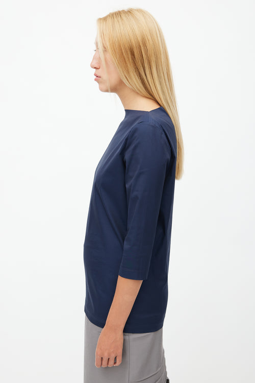 Prada Navy Bateau Logo Top