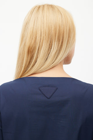 Prada Navy Bateau Logo Top