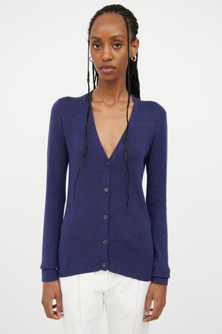 Prada Navy Cashmere Cardigan