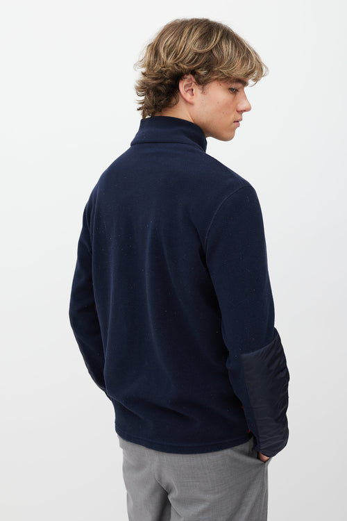 Prada Navy Fleece Zip Up Sweater