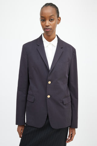 Prada Navy 
Gold Buttoned Blazer