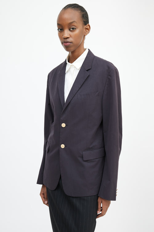 Prada Navy 
Gold Buttoned Blazer