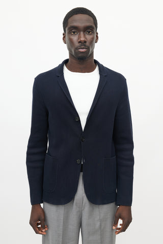 Prada Navy Knit Blazer