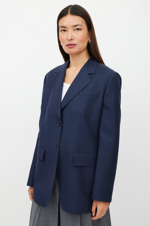 Prada Navy Mohair Blazer