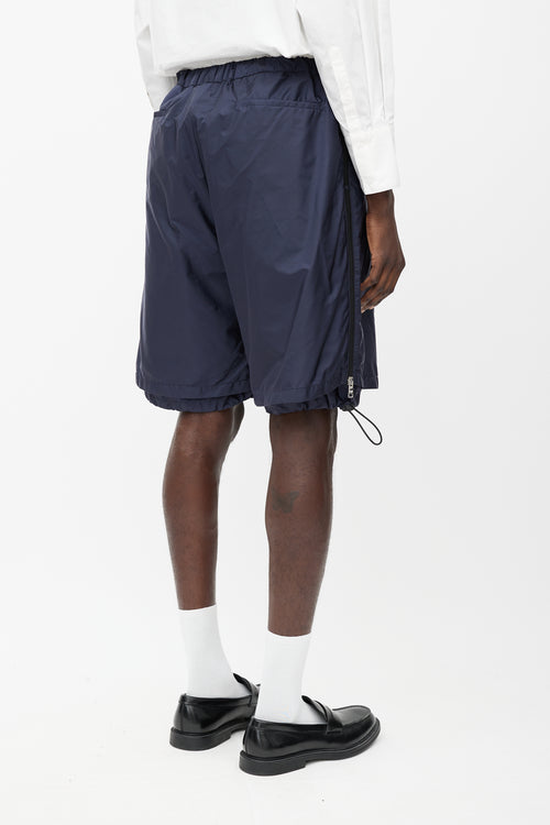 Prada Navy Nylon Double Layered Track Shorts