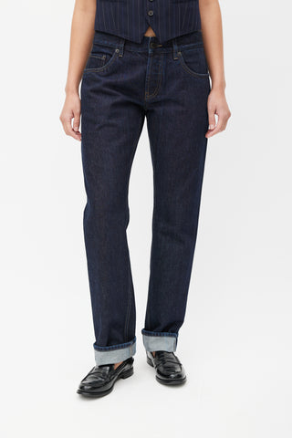 Prada Navy Straight Leg Denim Jeans