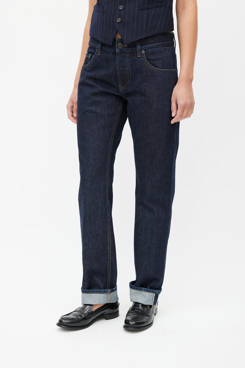 Prada Navy Straight Leg Denim Jeans