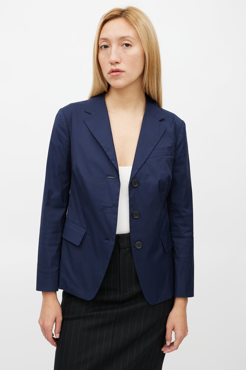 Prada Navy Three Pocket Blazer