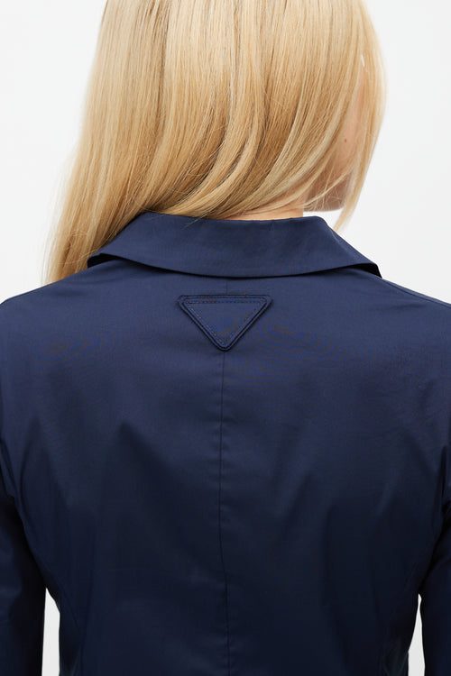 Prada Navy Three Pocket Blazer