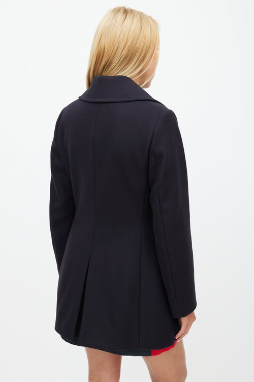 Prada Navy Wool Cargo Coat