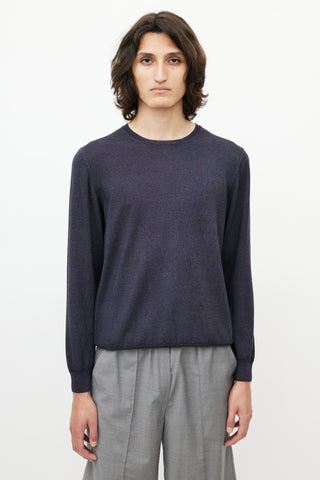 Prada Navy Wool Knit Sweater