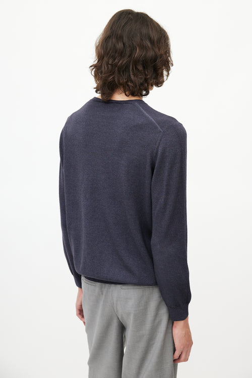 Prada Navy Wool Knit Sweater