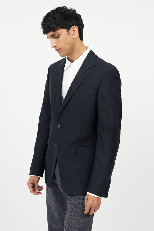 Prada Navy Wool 
Mohair Blend Blazer