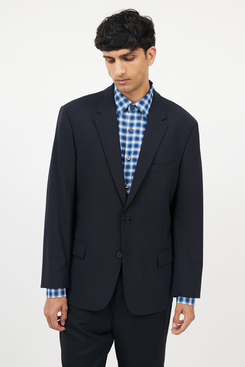 Prada Navy Wool Two Pocket Blazer